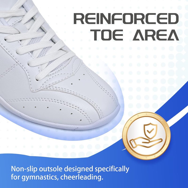 ZVC Cheer Shoes Girls White Cheerleading Shoes for Women Cheer Sneakers Kids Youth - Image 2